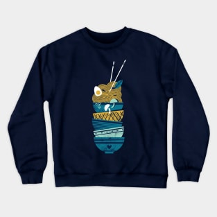 Noodles bowls connection // print // teal and aqua bowls yellow pasta Crewneck Sweatshirt